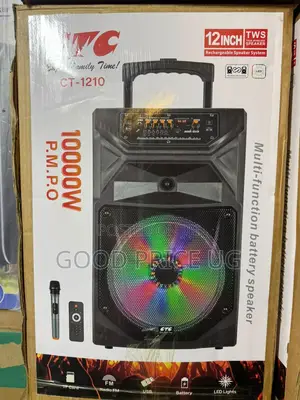CTC CT-1210 12-Inch Rechargeable Bluetooth Speaker System.
