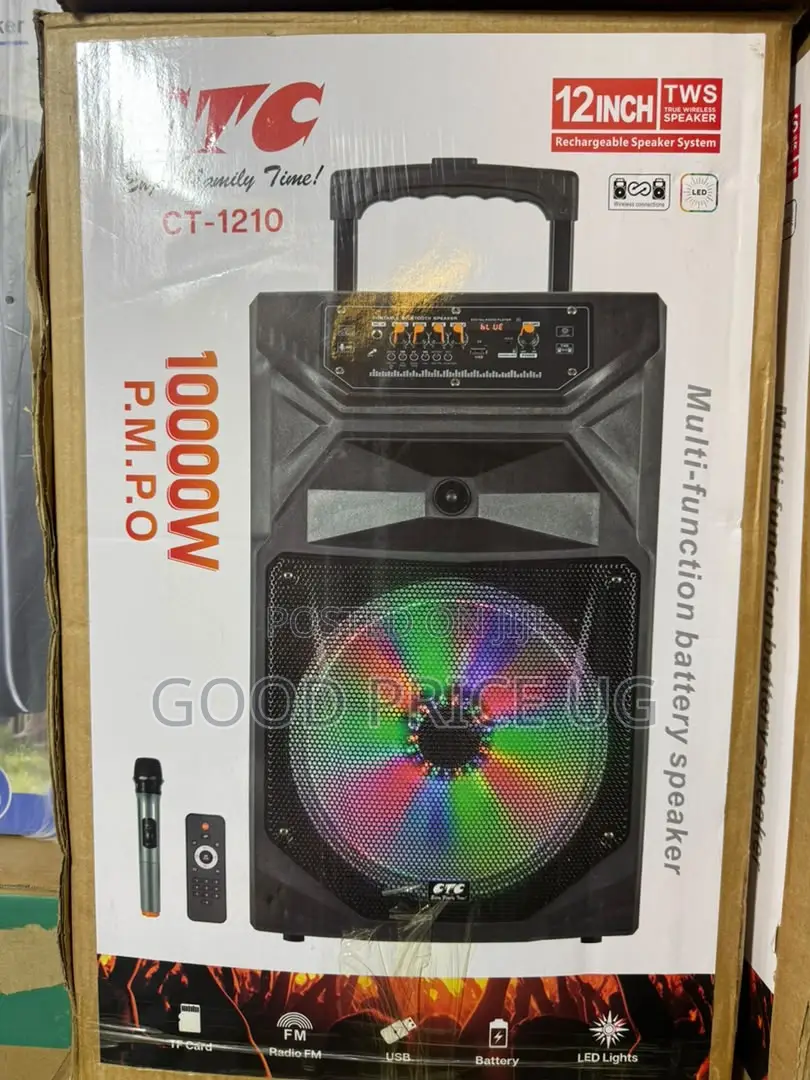CTC CT-1210 12-Inch Rechargeable Bluetooth Speaker System.