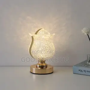 Modern Rechargeable Crystal Tulip LED Touch Table Lamp
