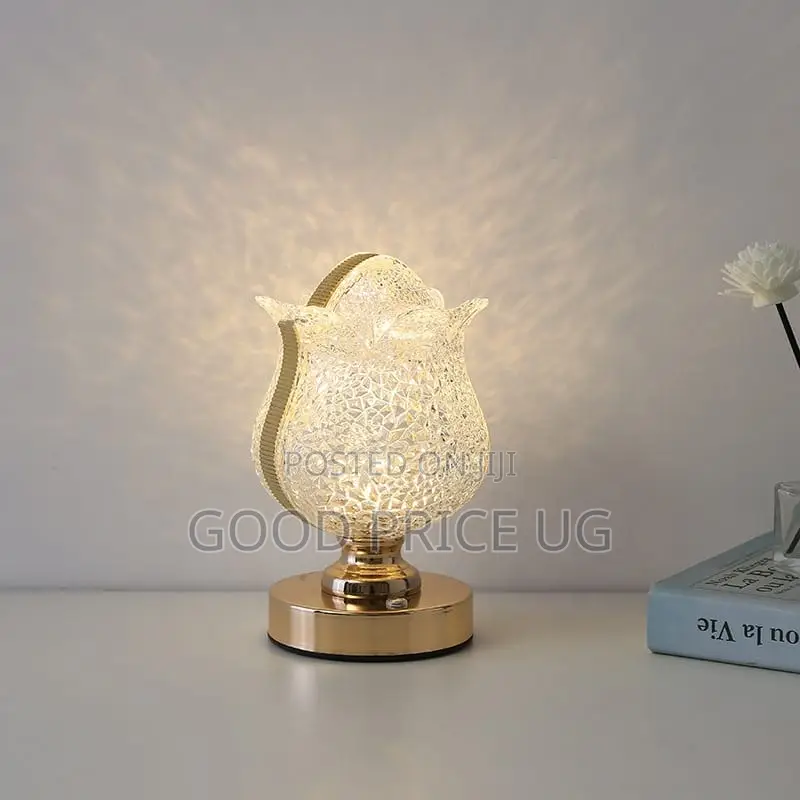 Modern Rechargeable Crystal Tulip LED Touch Table Lamp