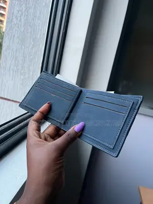MenBense Men’s Wallet - Navy Blue With Brown Stripe