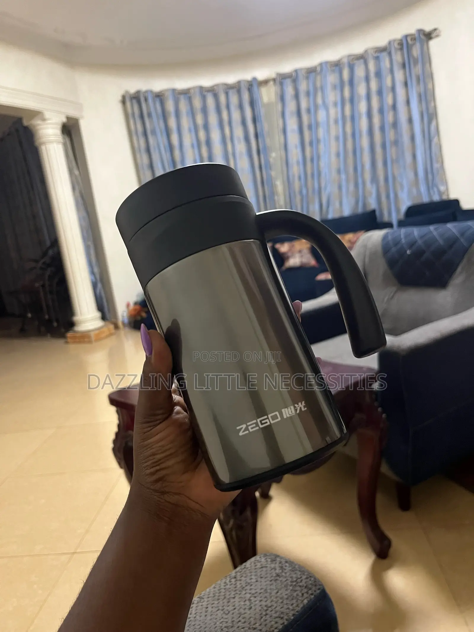 ZEGO Stainless Steel Vacuum Insulated Travel Mug - 520mls (Gray)