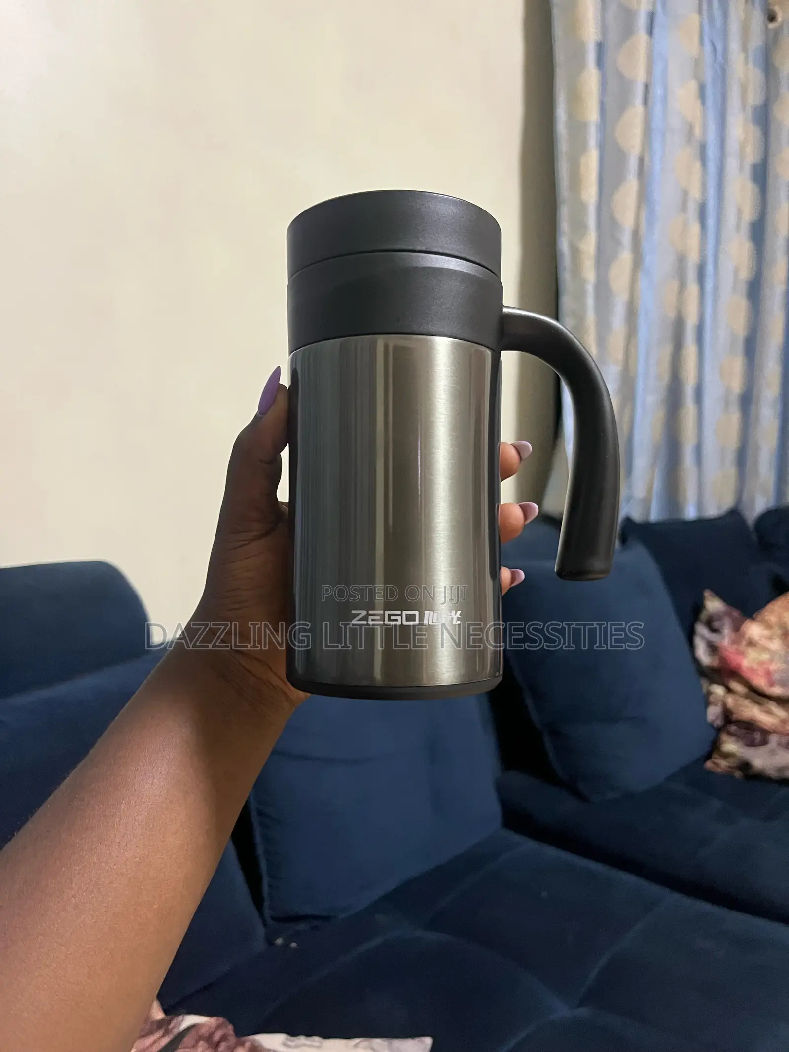 ZEGO Stainless Steel Vacuum Insulated Travel Mug - 520mls (Gray)