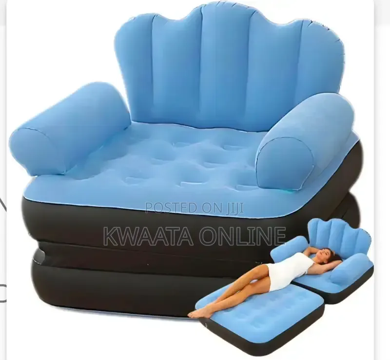 2in1 Inflatable Chair Air Sofa, Blow Up Pull Out Air Mattress Wiz Pump