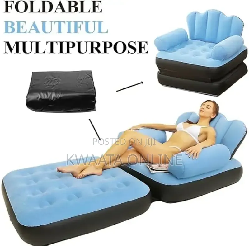 2in1 Inflatable Chair Air Sofa, Blow Up Pull Out Air Mattress Wiz Pump