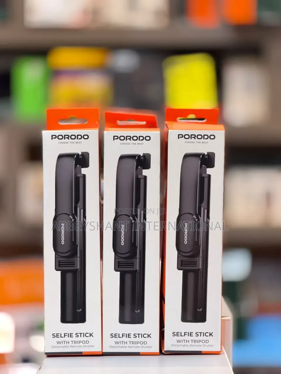 Porodo Selfie Stick With Tripod Stand Detachable Remote