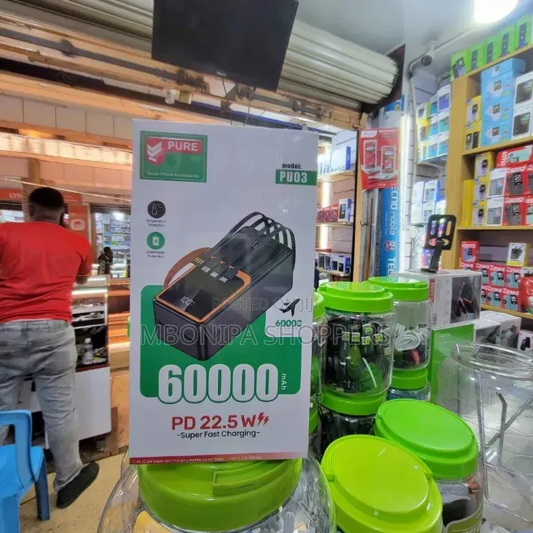 60000mah Fast Charging Powerbank With 4 Cables and Other Ports
