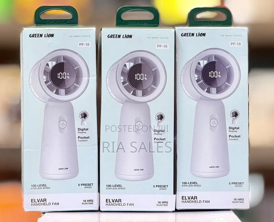 Green Lion Elvar Handheld Fan, 3000mah Rechargeable Portable Mini Fan