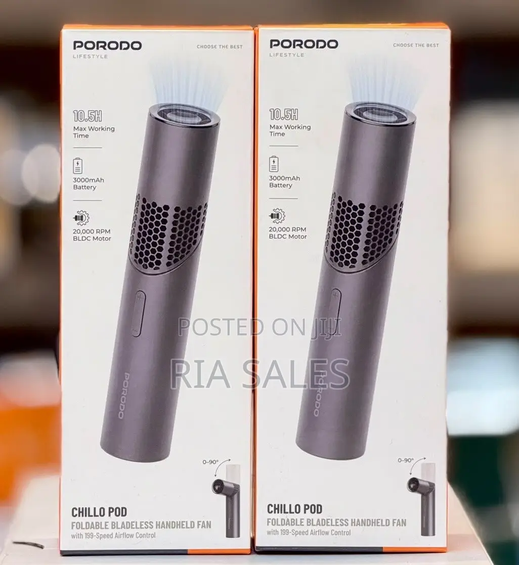 Porodo Lifestyle Chillo Pod Foldable Bladeless Handheld Fan