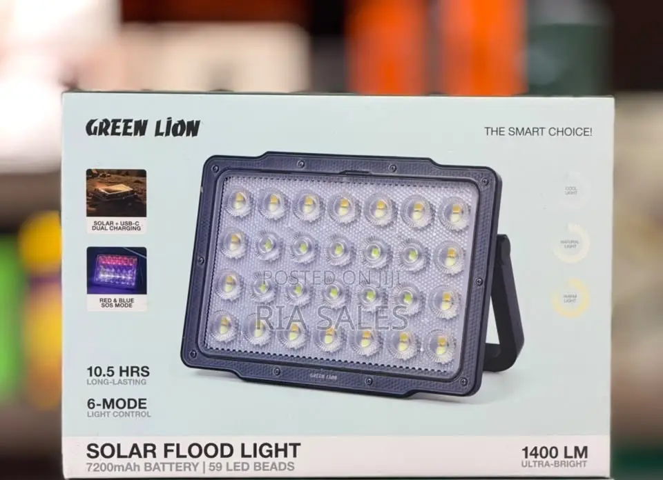 Green Lion Solar Floodlight With Solar Panel