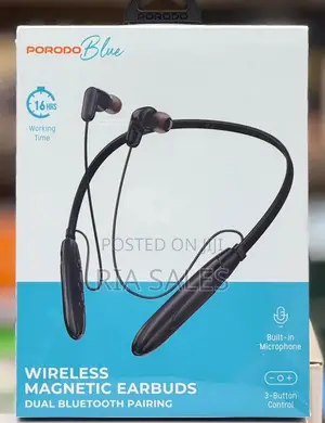 Porodo Blue ENC Wireless Magnetic Neckband in Ear Earphones
