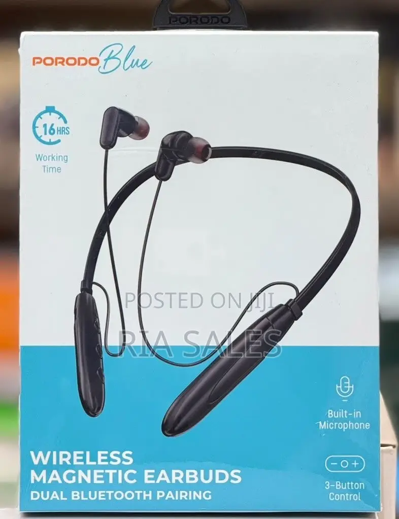 Porodo Blue ENC Wireless Magnetic Neckband in Ear Earphones