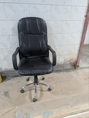 Second Hand Long Back Office Chair, Adjustable// Office Furniture