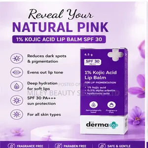 the Derma Co 1% Kojic Acid Lip Balm SPF 30