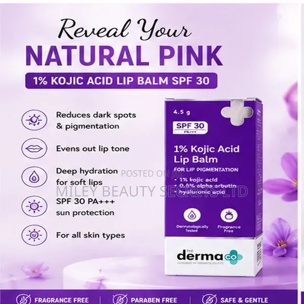 the Derma Co 1% Kojic Acid Lip Balm SPF 30
