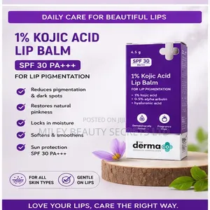 the Derma Co 1% Kojic Acid Lip Balm SPF 30