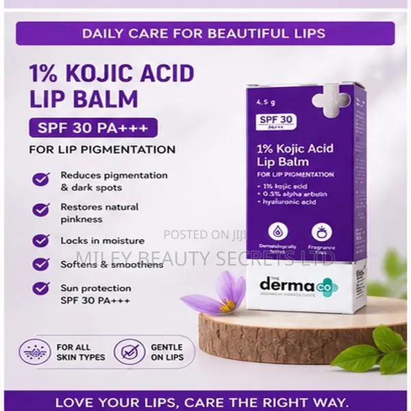 the Derma Co 1% Kojic Acid Lip Balm SPF 30