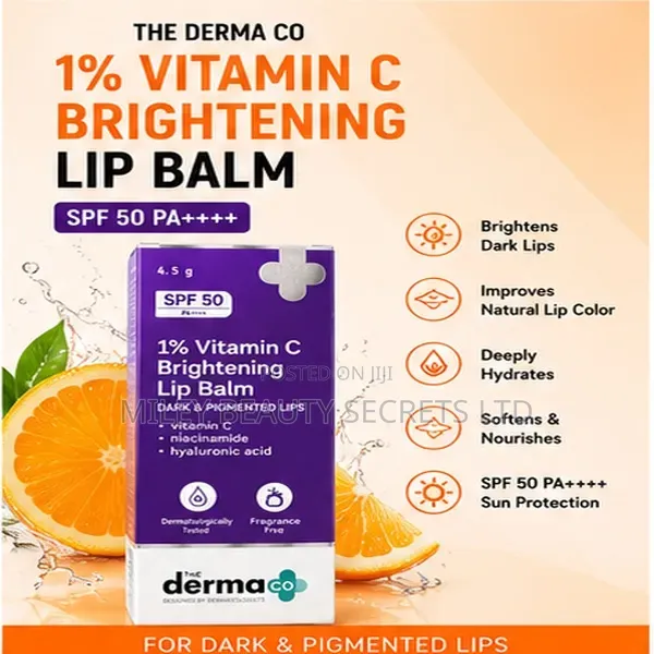 The Derma Co 1% Vitamin C Brightening Lip Balm SPF 50