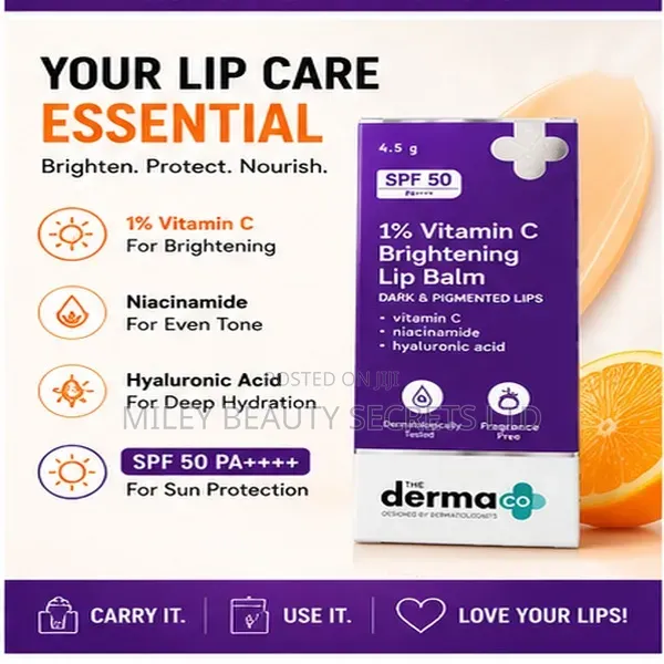 The Derma Co 1% Vitamin C Brightening Lip Balm SPF 50