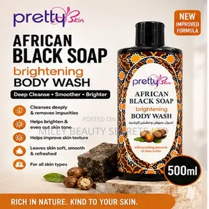 Pretty Skin African Black Soap Brightening Body Wash