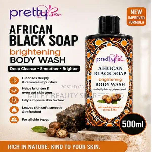 Pretty Skin African Black Soap Brightening Body Wash