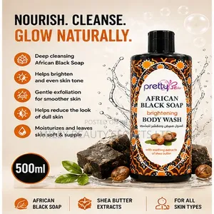 Pretty Skin African Black Soap Brightening Body Wash