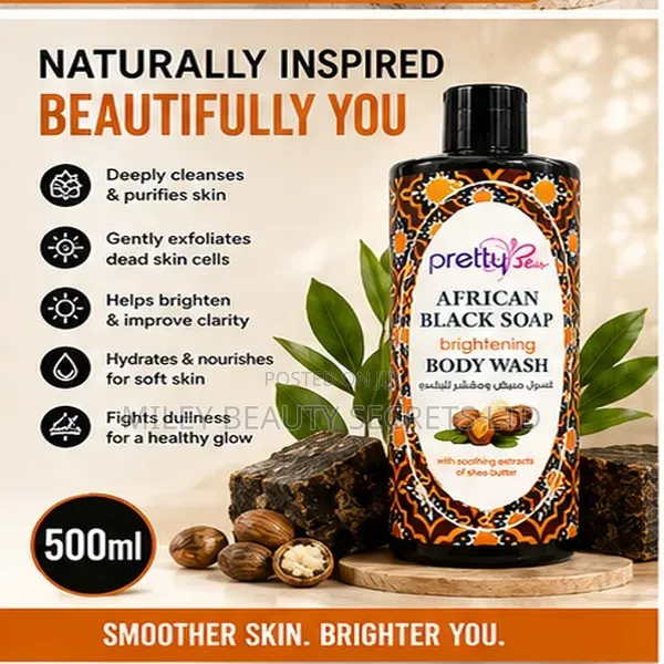 Pretty Skin African Black Soap Brightening Body Wash