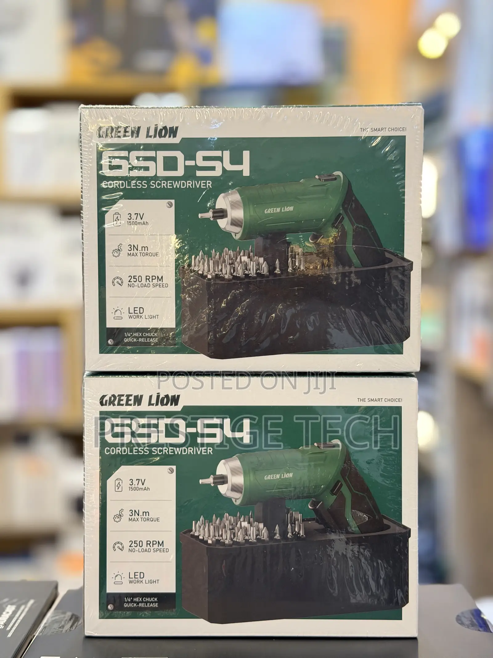 Green Lion GSD-54 Cordless Screwdriver Set, 54 Piece Magnetic Bit Set