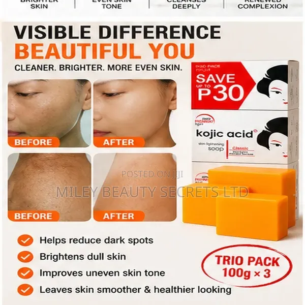 Kojic Acid Skin Brightening Soap — Trio Pack