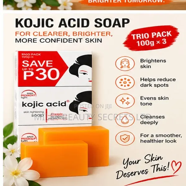 Kojic Acid Skin Brightening Soap — Trio Pack