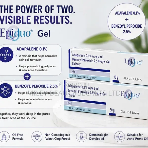 Epiduo Gel — Adapalene 0.1% + Benzoyl Peroxide 2.5%