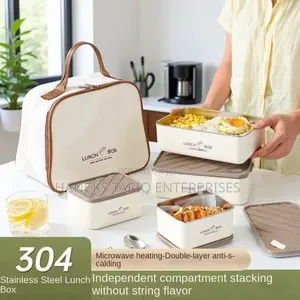 Stackable Bento Lunch Box Set With Insulated Carry Bag