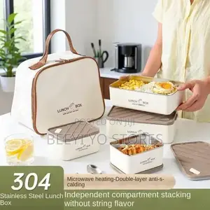 Stackable Bento Lunch Box Set With Insulated Carry Bag