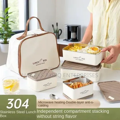Stackable Bento Lunch Box Set With Insulated Carry Bag