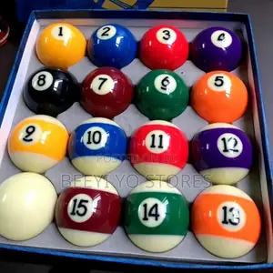 Standard Billiard Pool Ball Set With Numbers (1-15 and Cue Ball)