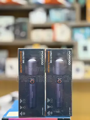 Porodo Lumalite 1200 Rechargeble Flashlight, IPX5, 500m Coverage, 1200