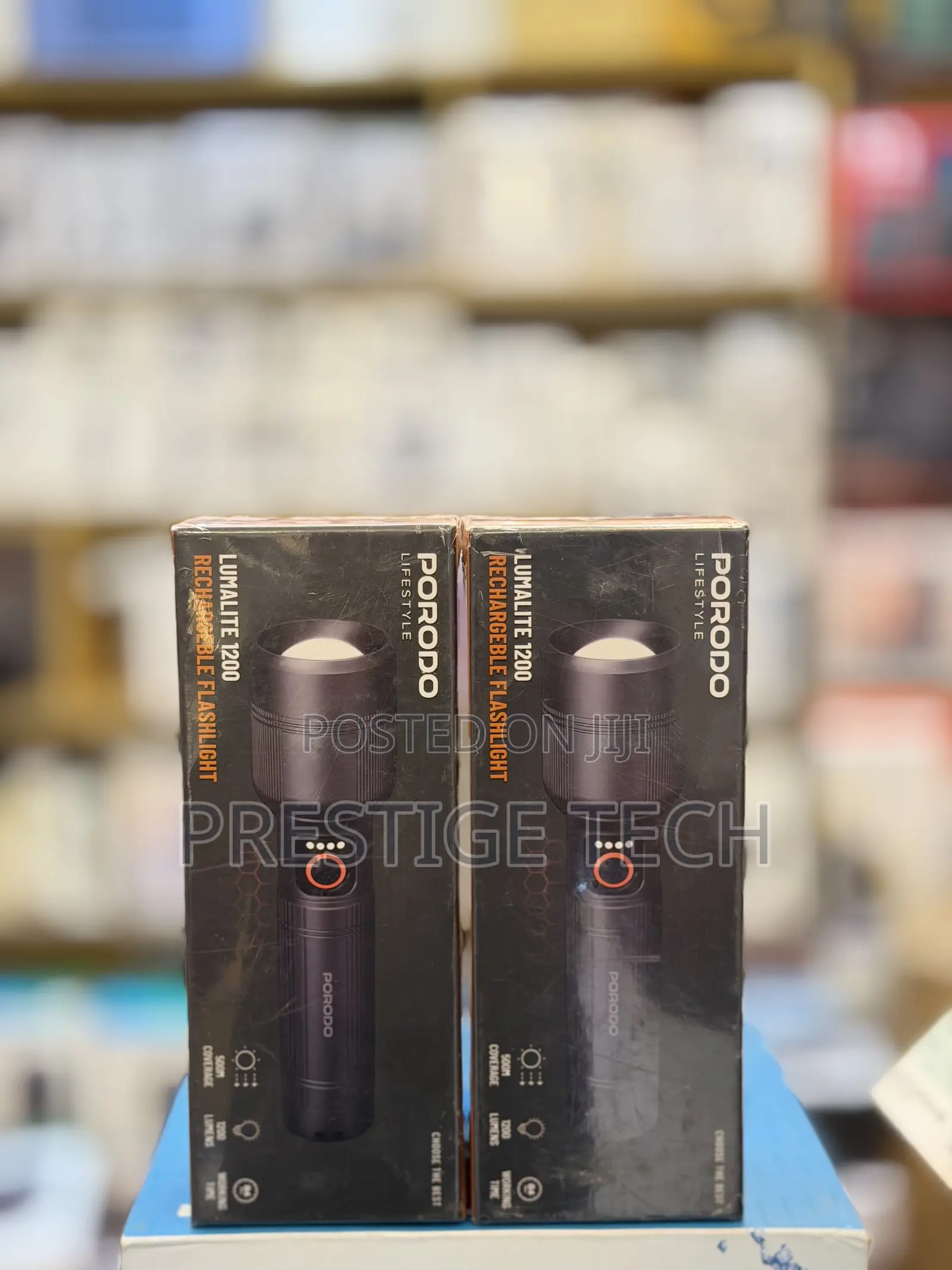 Porodo Lumalite 1200 Rechargeble Flashlight, IPX5, 500m Coverage, 1200