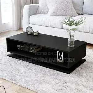 Black Center Table 60cm by 110cm Length in the Living Room