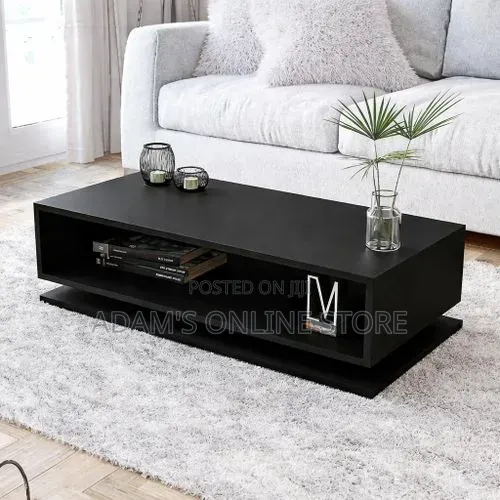 Black Center Table 60cm by 110cm Length in the Living Room