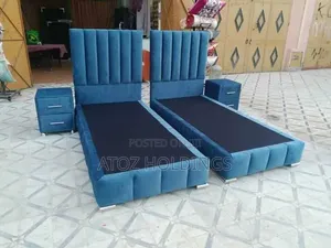 Beds/Baby Blue Velvet Beds for Kids With Delivery