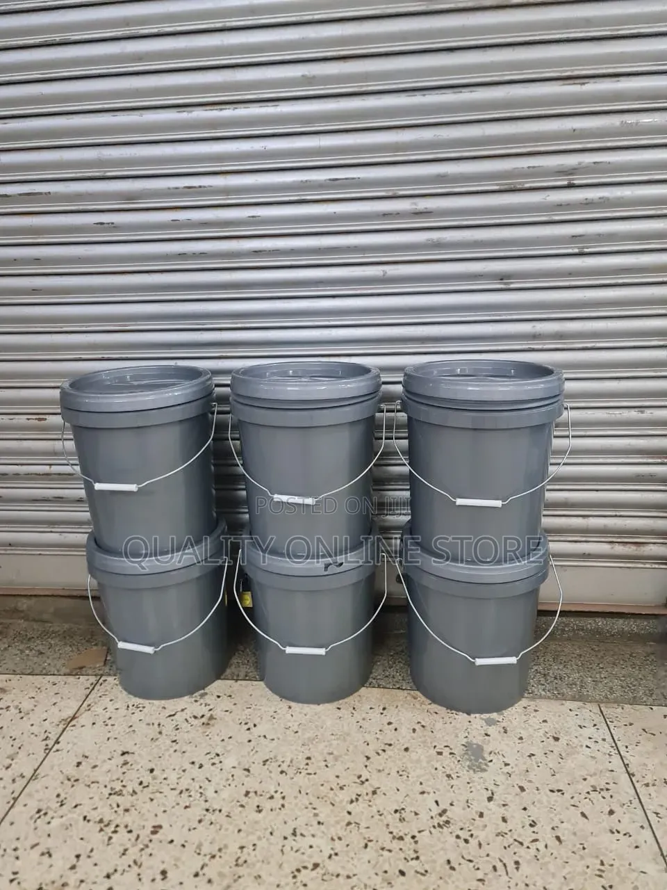 Gray Empty Plastic Paint Buckets 20litres
