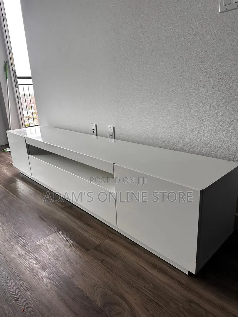 White TV Stand Unit 6ft Length (183)cm Suitable for 85inch Television