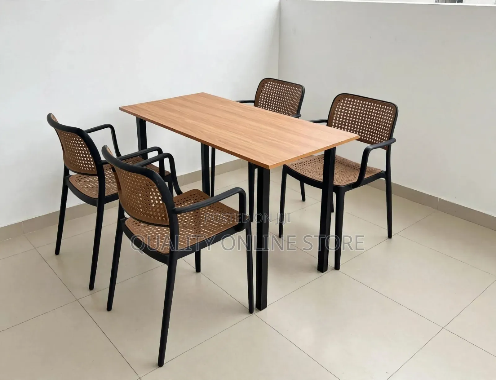 Metallic Stand Dining Table and Chairs Dining Table and Chairs