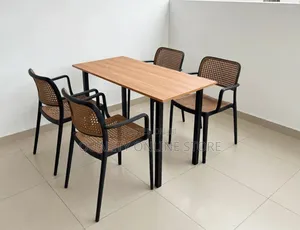 Metallic Stand Dining Table and Chairs Dining Table and Chairs