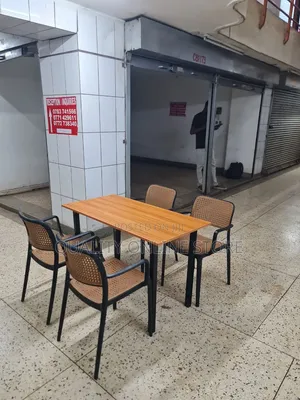 Metallic Stand Dining Table and Chairs Dining Table and Chairs