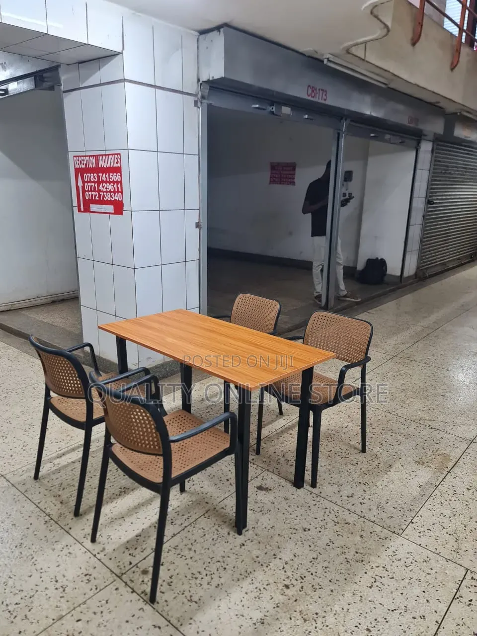 Metallic Stand Dining Table and Chairs Dining Table and Chairs
