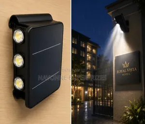 Outdoor Waterproof Solar Wall Light With Motion Sensor and 3 LEDs
