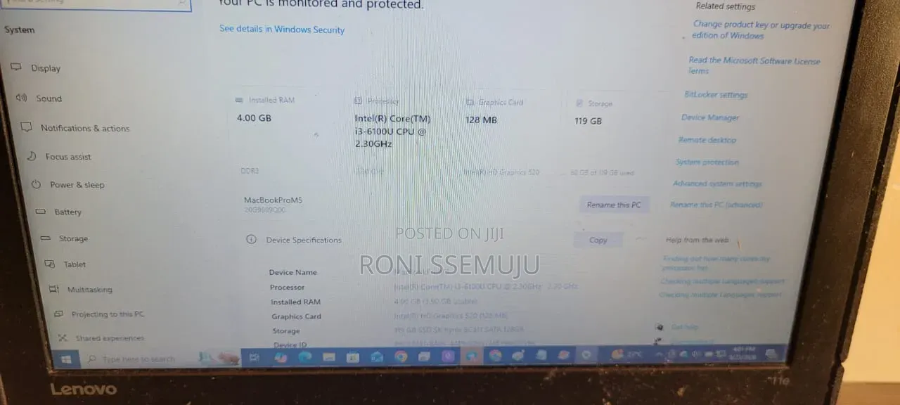 Laptop Lenovo ThinkPad X1 Yoga 4GB Intel Core i3 SSD 128GB