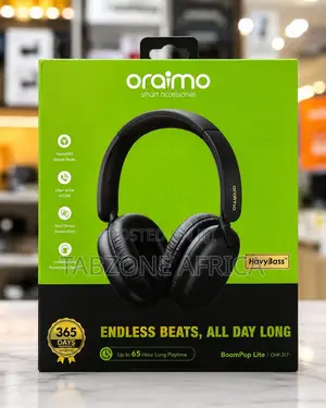 Oraimo BoomPop Lite Wireless Headphones 65H Bluetooth 5.3 Black