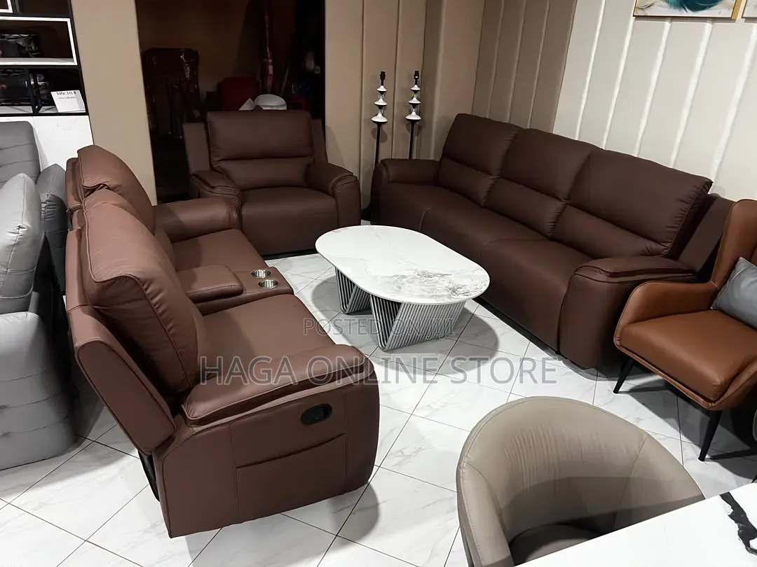 Recliner Leather Sofa 3+2+1